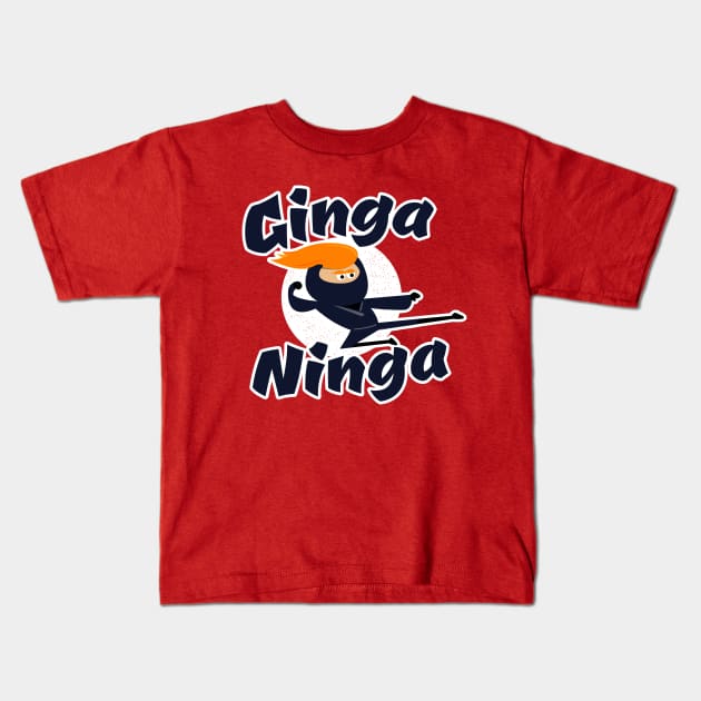 Ginga Ninja - Funny Redhead Ninja Kids T-Shirt by propellerhead